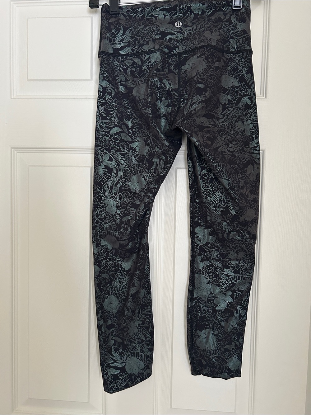 lululemon athletica Men's Black Pants with Green Floral Print
